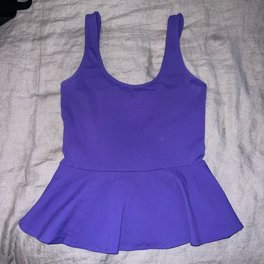 Purple Peplum Tank Top